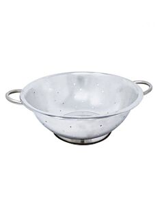 Omcan 5 qt. Stainless Steel Colander with Base and Handles - USA