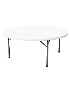 Omcan 71" Solid Round Heavy-Duty White Plastic Folding Table