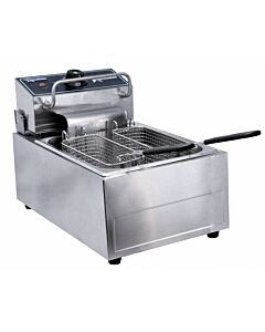 Omcan Scratch and Dent 6 Qt (7 Liters) Single Countertop Electric Fryer - 220V, 1Ph, 2500W - USA
