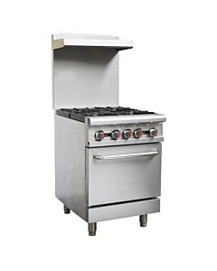 Zanduco 24" Commercial Range Oven 4 Burners – Liquid Propane - 151,000 BTU