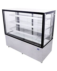 Zanduco 60" Square Glass Floor Refrigerated Display Case with 670L Capacity - 110V, 605W