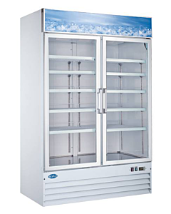 Zanduco 53" White 2-Door Swing Glass Merchandiser Freezer with 1270L Capacity - 115V, 1HP - CA