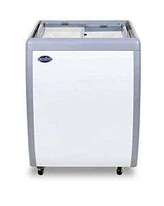 Zanduco 26'' Ice Cream Freezer With Flat Glass Top 5.5 cu ft
