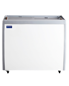 Zanduco 39" 2-Door Ice Cream Display Chest Freezer with Flat Glass Top and 270L Capacity - 110V - USA