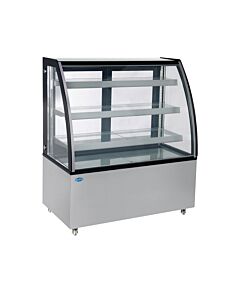 Zanduco 48" Curved Glass Refrigerated Floor Display Case with 420L Capacity - 110V