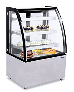 Zanduco 35" Curved Glass Refrigerated Display Case, Floor Model, White