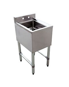 Zanduco 1 Compartment Underbar Sink with No Drain Board 10" X 14" X 10"