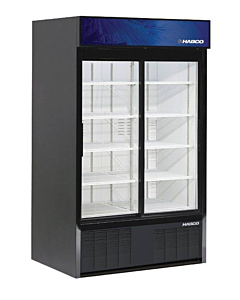 HABCO ESM42HC 47.5" Double Sliding Glass Door Refrigerator 42 Cu.Ft. - 115V, 0.44HP - USA