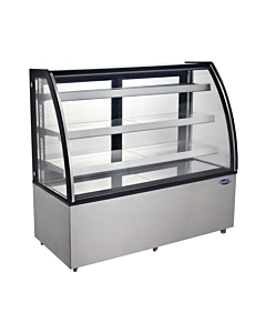Zanduco 72" Curved Glass Refrigerated Floor Display Case with 650L Capacity - 110V, 630W - USA