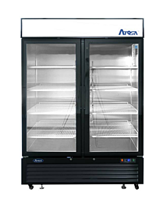 Atosa MCF8721ES 54" Bottom Mount Two Glass Door Reach In Merchandiser Freezer - CA