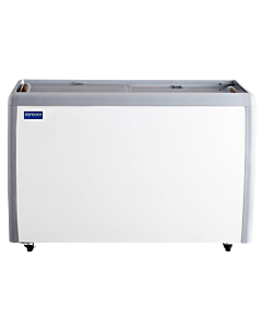 Zanduco 60" 2-Door Ice Cream Display Chest Freezer with Flat Glass Top and 470L Capacity - 110V - USA