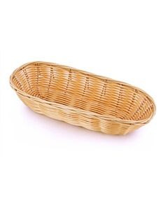 Omcan 9" x 4.25" x 2" Natural Long Oval Woven Basket - CA