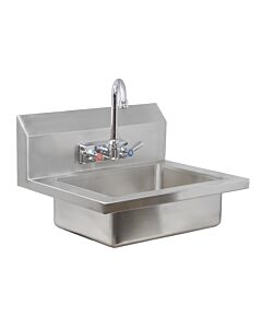 Zanduco Fabricated Wall Mounted Hand Sink with 4" Faucet & Drainbasket - CA