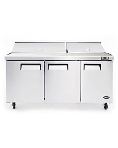Atosa MSF8308GR 72" 30 Pan Mega Top Refrigerated Sandwich Prep Table - CA