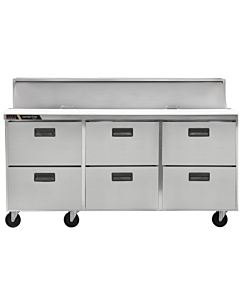 Centerline CLPT-7230-DW 72" 30 Mega Top Six Drawer Refrigerated Salad/Sandwich Prep Table