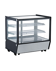 Zanduco 28" Square Glass Refrigerated Countertop Bakery Display Case with 120L Capacity - 110V, 300W - CA