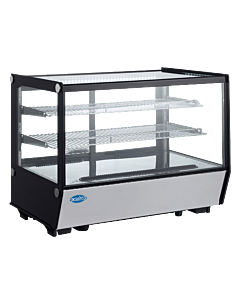 Zanduco 35" Square Glass Refrigerated Countertop Bakery Display Case with 160L Capacity - 110V, 300W - CA