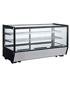 Zanduco 48" Square Refrigerated Countertop Bakery Display Case - Black