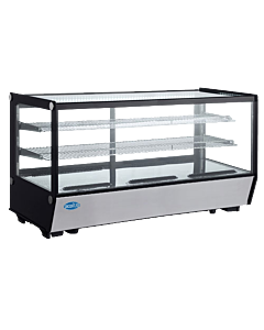 Zanduco 48" Square Glass Countertop Refrigerated Bakery Display Case with 202L Capacity - 110V, 300W - CA