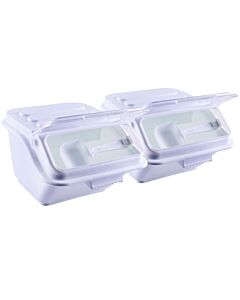 Omcan 80987 2.6 Gallon Shelf Ingredient Bin / Storage Bin with Lid & Scoop - Pack of 2