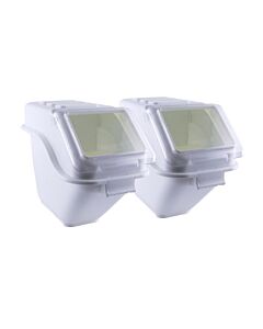 Omcan 80988 6.3 Gallon Shelf Ingredient Bin / Storage Bin with Lid & Scoop - Pack of 2