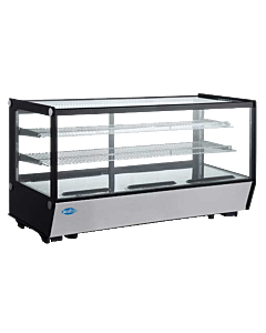 Zanduco 60" Square Glass Countertop Refrigerated Bakery Display Case with 252L Capacity - 110V, 460W - CA