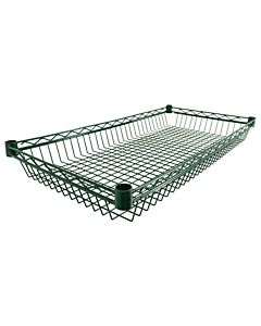 Zanduco 18" Depth Commercial Dark Green Epoxy Wire Basket Shelves - NSF