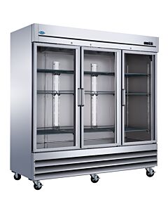 Zanduco 81" Three Swing Glass Door Stainless Steel Reach-in Refrigerator with 2024L Capacity - 115V, 3/4 HP - CA