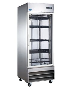 Zanduco 29" Single Glass Door Stainless Steel Reach-in Refrigerator with 651L Capacity - 115V, 1/5 HP - USA
