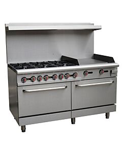 Zanduco 60" Commercial Range Oven w/ 24" Griddle and 6 Burners – Natural Gas - 171,000 BTU