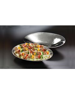 American Metalcraft 20" x 16" Hammered Stainless Steel Oval Serving Bowl HMOV1621