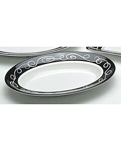 Delfin 17" x 12" x 2" Burgandy Bowl Oval Sorrento BOV1712SO55