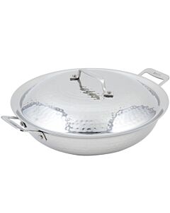 Bon Chef Cucina 12" Hammered Finish Chefs Pan with Lid and 2 Side Handle 60015HF