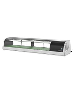 Hoshizaki HNC-150BA-R-SLH Curved Glass Refrigerated Sushi Display Case 59.1" - Right Side Compressor, Half Glass Doors