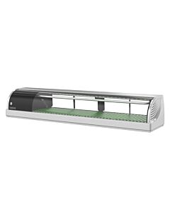 Hoshizaki HNC-150BA-L-SLH Curved Glass Refrigerated Sushi Display Case 59.1" - Left Side Compressor, Half Glass Doors