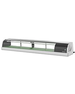 Hoshizaki HNC-180BA-R-SLH Curved Glass Refrigerated Sushi Display Case 70.9" - Right Side Compressor, Half Glass Doors