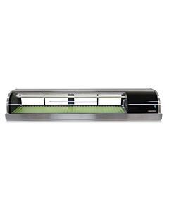 Hoshizaki HNC-210BA-R-SLH Curved Glass Refrigerated Sushi Display Case 82.7" - Right Side Compressor, Half Glass Doors