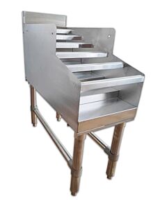 Omcan 12" x 29" x 33" Liquor Display Rack with 3" Backsplash
