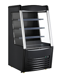 Zanduco 28" Open Refrigerated Self-Serve Display Case with 260L Capacity - Black