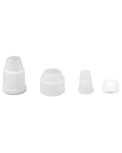 Omcan 2 Sets of Pastry Tip Couplers - 1 Large (38mm) and 1 Small (24mm)