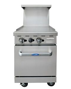 Atosa AGR-24G 24'' Wide Griddle 48,000 BTU with (1) 20'' Wide Oven 2 Oven Racks 24,000 BTU