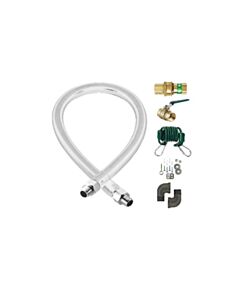 Atosa WA300001 3/4" x 4ft Gas Flex Hose with Quick Disconnect and 2 Elbows