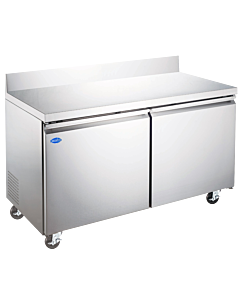 Zanduco 60" Two Door Worktop Freezer with Backsplash with 425L Capacity - 345W, 115V - USA