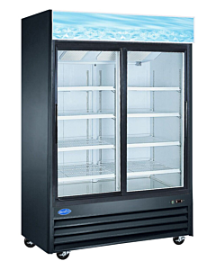 Zanduco 53" Two Sliding Glass Door Black Merchandiser Refrigerator with 1270L Capacity - 110V - USA