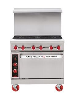 American Range AR-6 36" Heavy Duty Range 6 Burner Stove Top and Standard Oven Liquid Propane - 227,000 BTU - USA