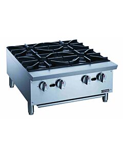 Dukers DCHPB24 24" Commercial Gas Countertop Hot Plate - 4 Burners, 128,000 BTU - USA