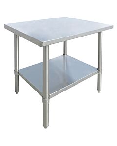 Zanduco 24" X 24" Stainless Steel Worktable with Stainless Steel Undershelf and Legs - CA