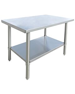 Zanduco 24" X 36" Stainless Steel Worktable with Stainless Steel Undershelf and Legs - CA