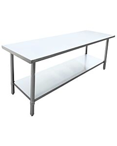 Zanduco 24" X 72" Stainless Steel Worktable with Stainless Steel Undershelf and Legs - CA
