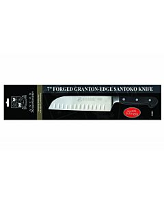 Omcan 7" Forged Santoku Knife with Granton Edge - Anton Series